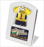 商品番号：KS-04、オリジナルユニフォーム型回転スタンド(シルバー)