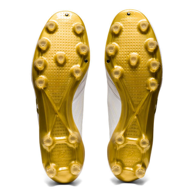 マ*リ様 ASICS DSLIGHT XFLY-4 white and gold ASICS DS Light X-FLY 4 Soccer Football Cleats 22AW 1101A006