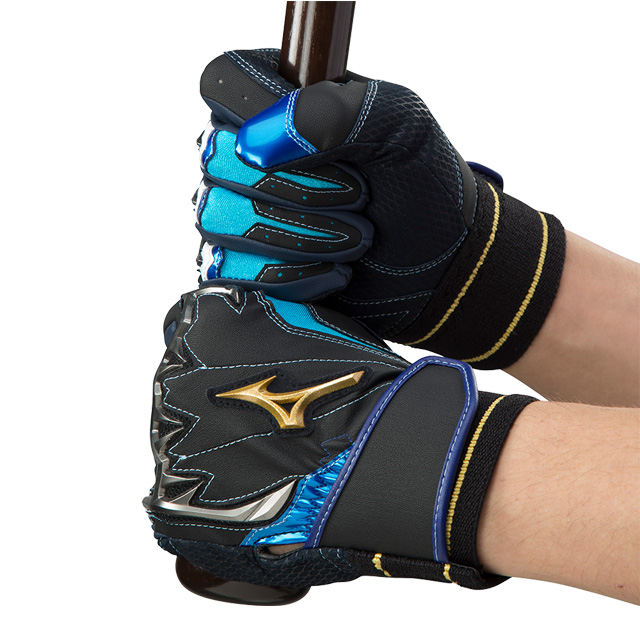 新品【MIZUNO】ミズノプロ バッティング用両手袋 シリコンパワーアークLI W-Leather 1ejea50109 ブラック×ブルー×スカイブルー 25cm Mizuno Pro ミズノプロ 両手用バッティング手袋 シリコンパワー