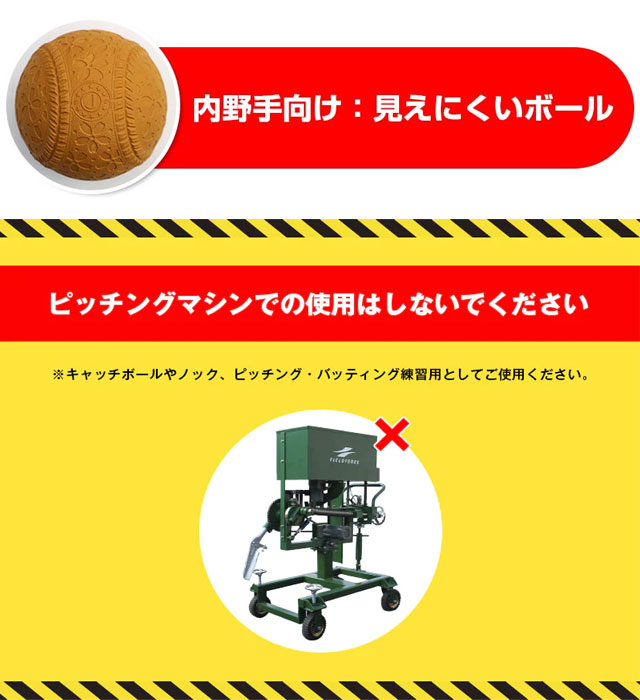 フィールドフォース 見えにくいボール 軟式J号球 ブラウン 守備練習