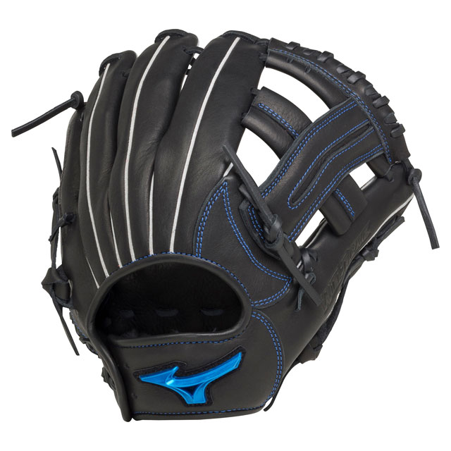 Mizuno SteerSoft 軟式グラブ サウスポー　ブラック ブルーロゴ Mizuno SteerSoft 軟式グラブ サウスポー ブラック ブルーロゴ