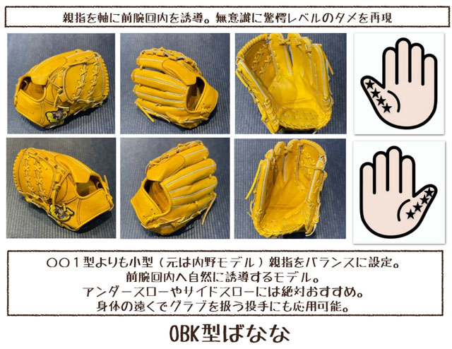 GORILLA／ごりら 硬式グラブ ごりら印の野球道具 ピッチャー OBK型