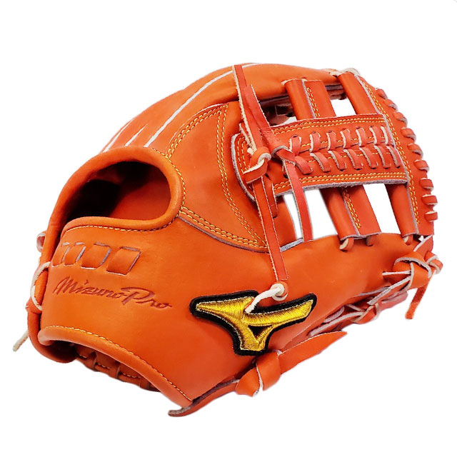 Mizuno Pro スプレンディッドオレンジ軟式グローブ 収納袋付き