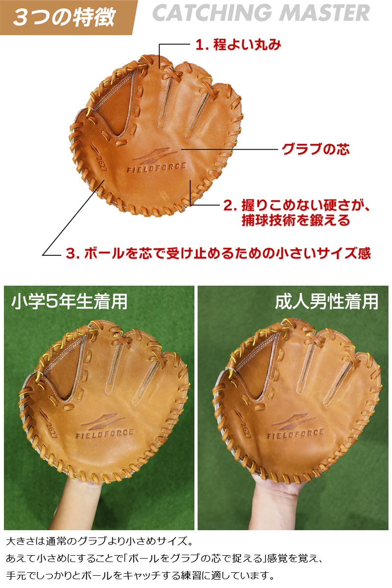 フィールドフォース キャッチングマスター 硬式球対応 軟式 ソフト