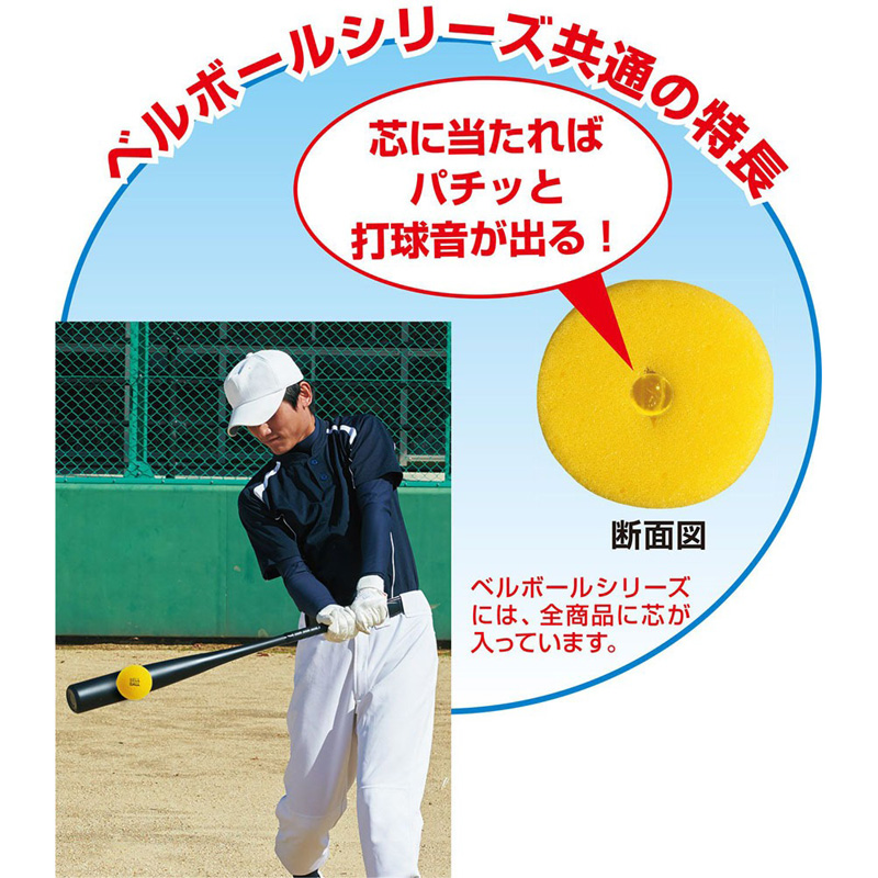 ユニックス ベルボール ソフト3号 6個入 スポンジボール 9.8cm トレ球