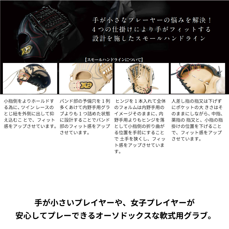 ザナックス 軟式グラブ トラスト スモールハンドライン サイズ10