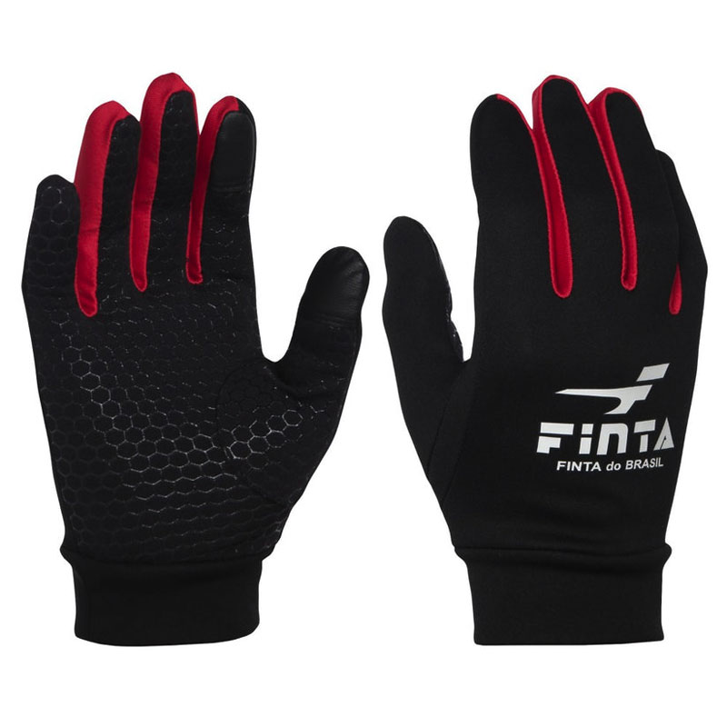 フィンタ ジュニア フィールドグローブ レッド ホワイト サッカー フットサル 手袋 防寒 スマホ対応 FT3514JR-7100 ※返品・交換・キャンセル不可商品