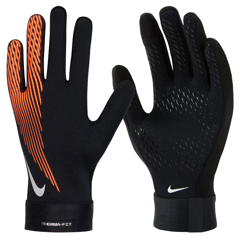 ナイキ ジュニア 手袋 Therma-FIT アカデミー サッカーグローブ サッカー フットサル ブラック ハイパークリムゾン HF0547-013
