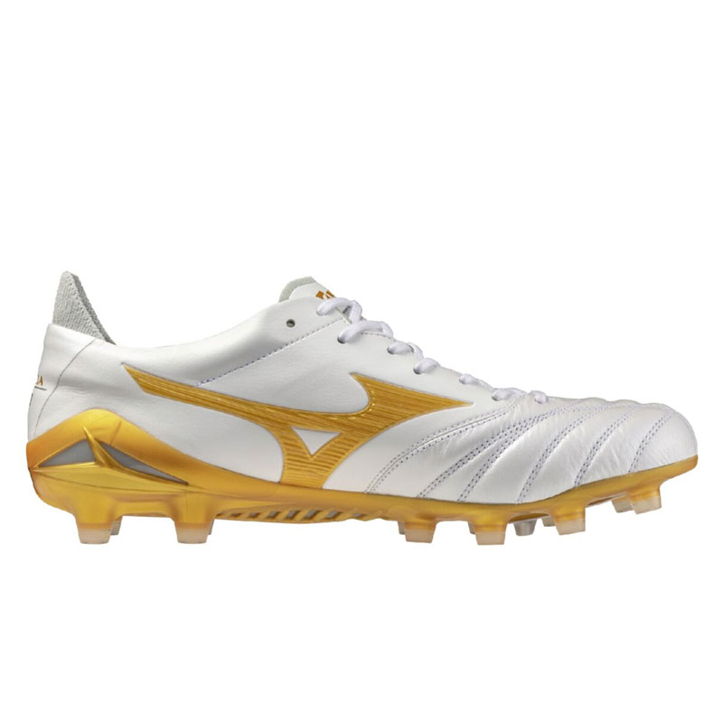 ミズノ モレリア NEO 4 JAPAN ホワイト ゴールド サッカー スパイク 土
