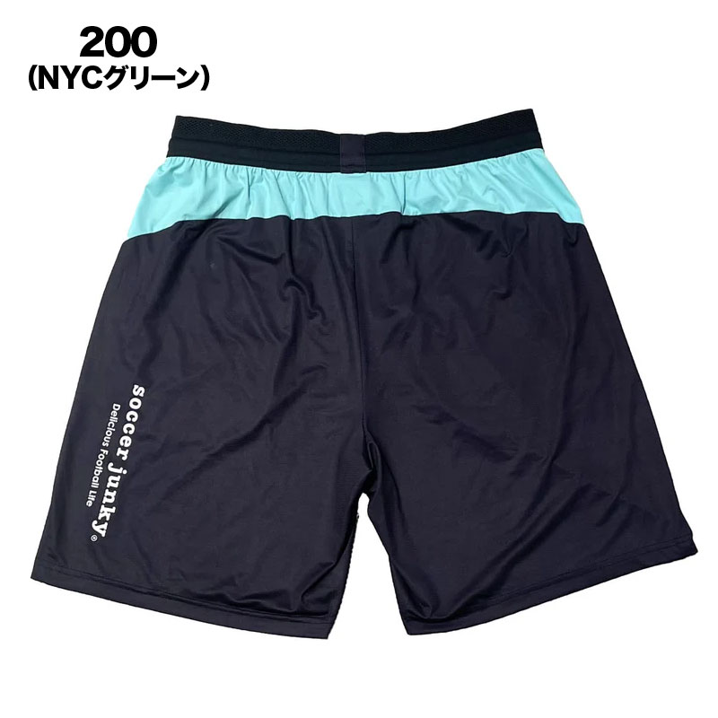 サッカーショーツ ブラック/グリーン サッカージャンキー パンジェルマン Dryカルショーツ ショートパンツ