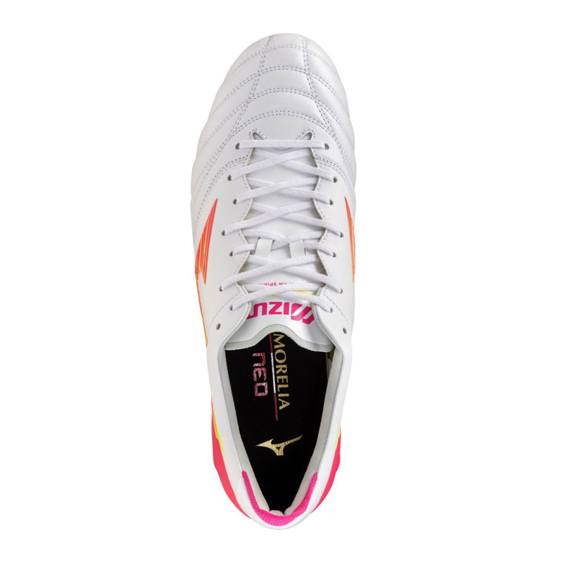 ミズノ モレリア NEO 4 JAPAN ホワイト ピンク サッカースパイク 土