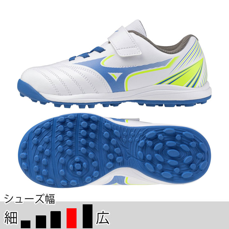 予約商品 3月19日頃入荷予定 ミズノ アレゴール SB AS ホワイト ブルー サッカー フットサル トレーニングシューズ トレシュー ベルクロ ワイドモデル mizuno2026Q1 P1GE262825